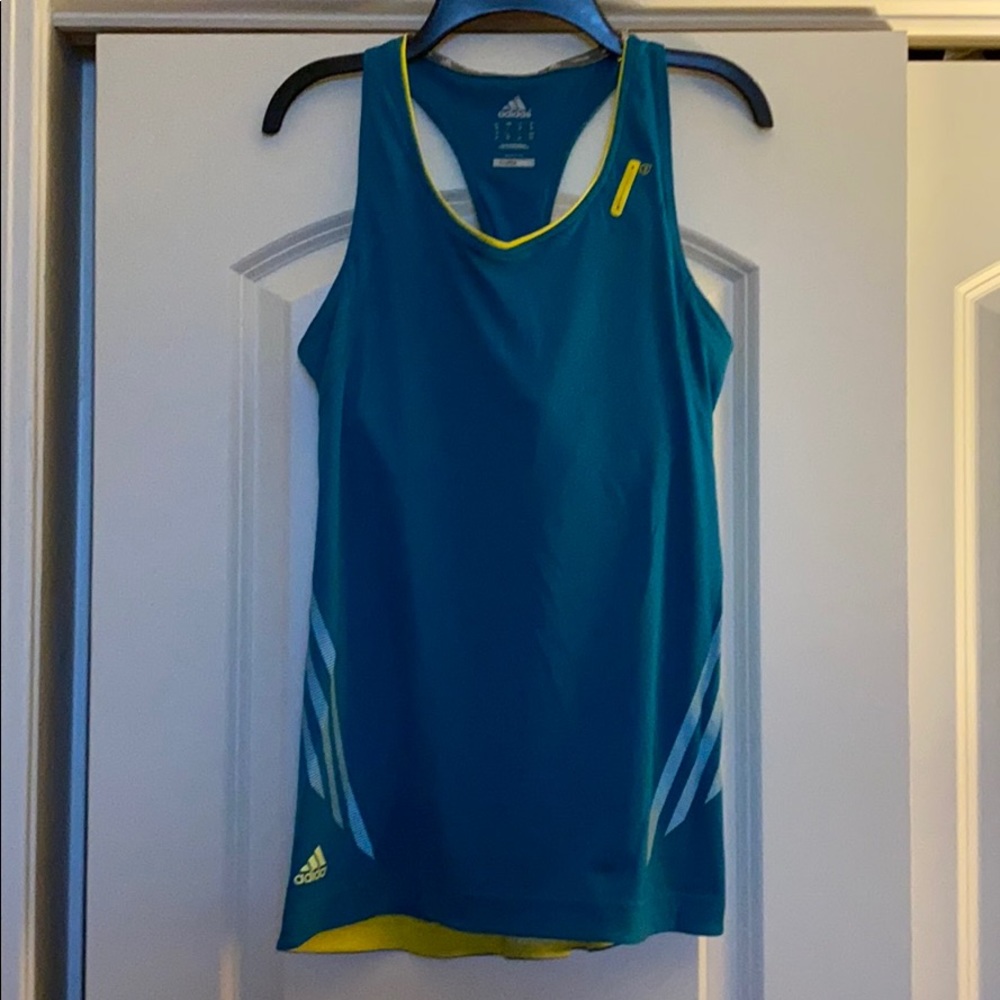Nike running turquoise yellow bra top Sz S